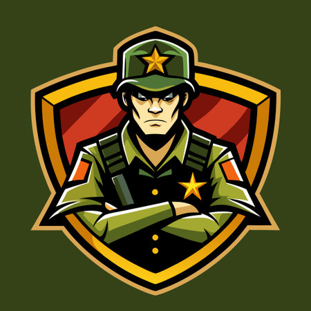 Fierce Army Soldier Logo for Esports Enthusiastsのイラスト素材