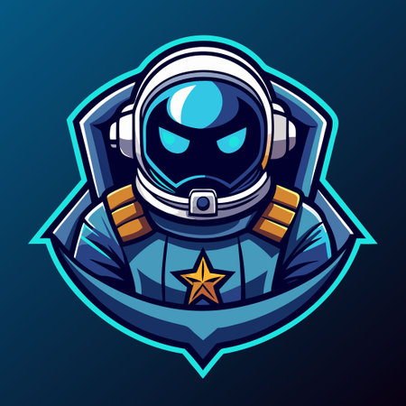 Intergalactic Space Astronaut Mascot Gaming Logo for Esports Teamsのイラスト素材