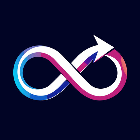 Infinite Business Expansion Vector Logo with Forward-Thinking Arrows