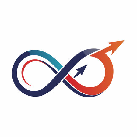 Infinite Business Growth and Prosperity Represented by Vector Arrow Logo