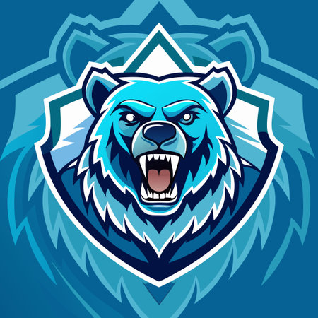Modern and Illustrative Bear Mascot Logo Design for Vector Useのイラスト素材