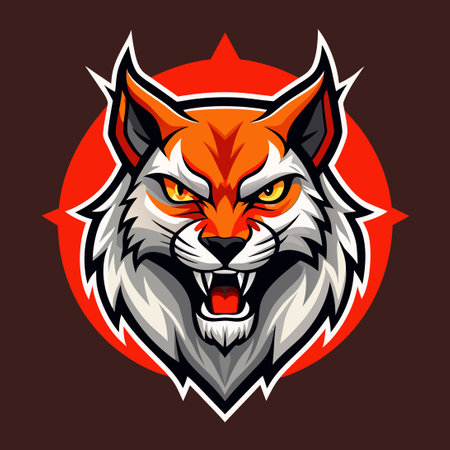Ferocious Lynx Bobcat Mascot Logo for Esports Gamingのイラスト素材