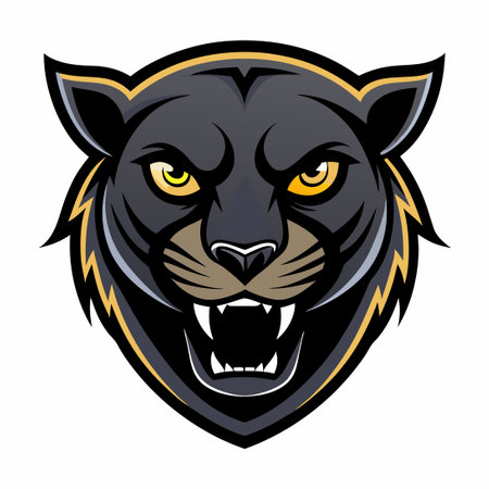 Black Panther Mascot Logo: Unleash the Ferocious Spirit of the Wildのイラスト素材