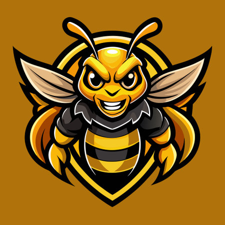 Sporty Bee Mascot Logo with Modern Initial Iのイラスト素材
