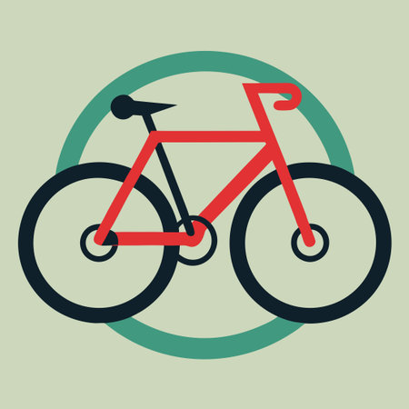 Illustrative Bicycle Symbol with Blue Outline on White Background for Transportation or Accessibility Conceptsのイラスト素材