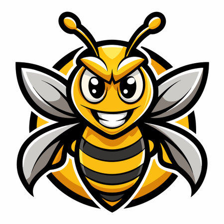 Cute Bee Mascot Cartoon Character Illustration for Business and Brand Identityのイラスト素材