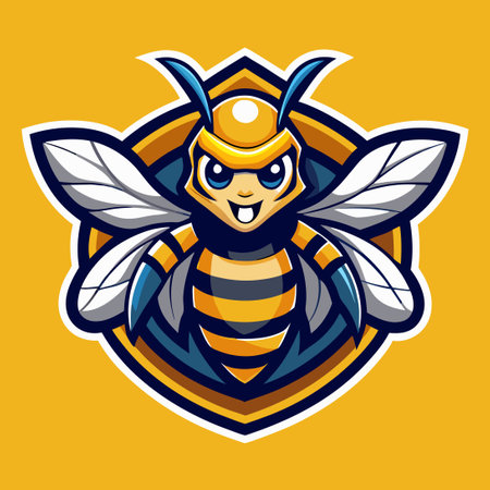 Modern and Illustrative Bee Mascot Logo Vector Designのイラスト素材