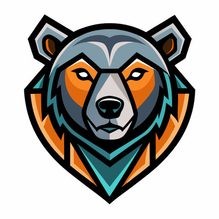 Majestic Generative AI Grizzly Bear Logo Embodied in a Modern Digital Style