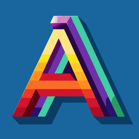 Colorful Gradient Letter 'A' Logo Design with Vibrant Hues and Modern Typographyのイラスト素材