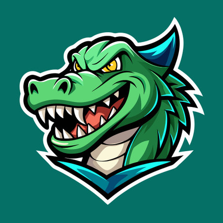 Modern Vector Illustration of a Crocodile Mascot Logo with Contemporary Styleのイラスト素材