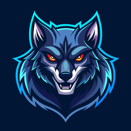 Fierce Dark Wolf Mascot Logo Template for Gaming and Esports