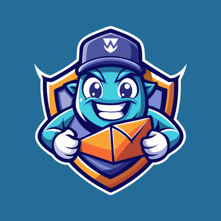 Creative Delivery Mascot Logo Design with Modern Illustrationのイラスト素材