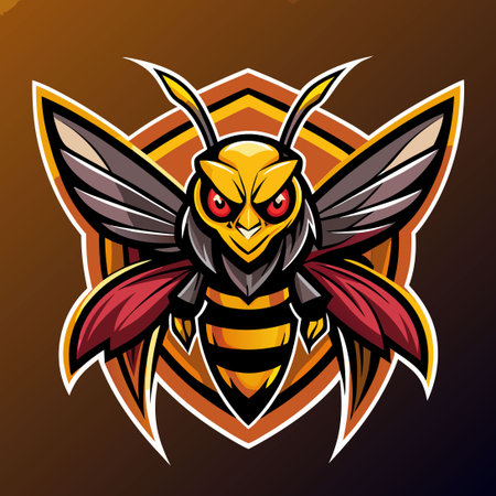 Fierce Flying Hornet Mascot for Esport Teams and Gaming Clansのイラスト素材