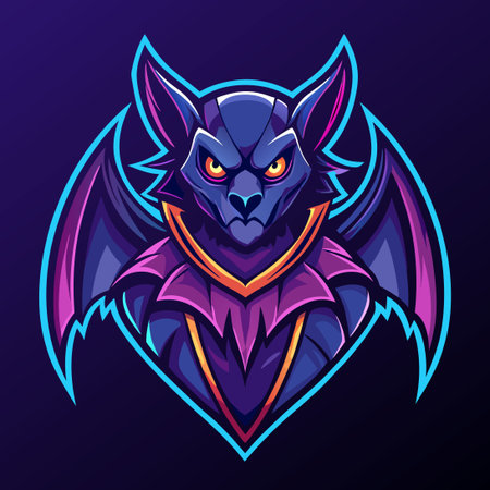 Esport Mascot Logo Featuring a Flying V Bat Illustrationのイラスト素材