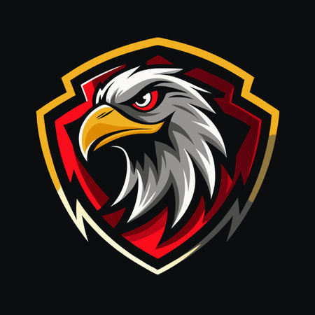 Majestic Eagles Mascot Logo with Additional Shield Accent for Special Projectsのイラスト素材