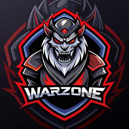 Dark and Edgy Esports Warzone Mascot Logo Designのイラスト素材