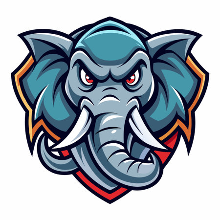 Modern Illustrative Elephant Mascot Logo Design with Bold Colorsのイラスト素材