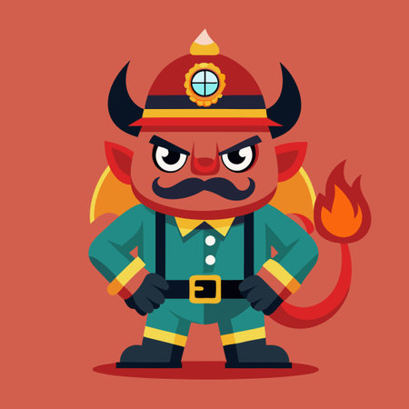 Firefighter Hero Battling an Inferno with Devilish Ferocityのイラスト素材