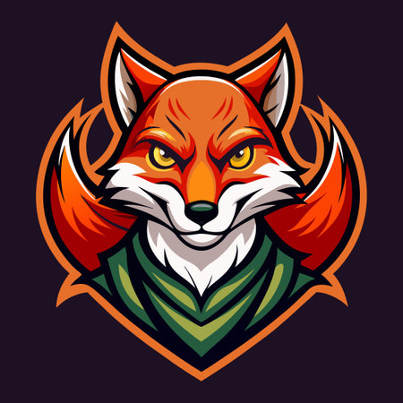 Energetic Fox Mascot Logo for Esport Teams in Vibrant Colorsのイラスト素材