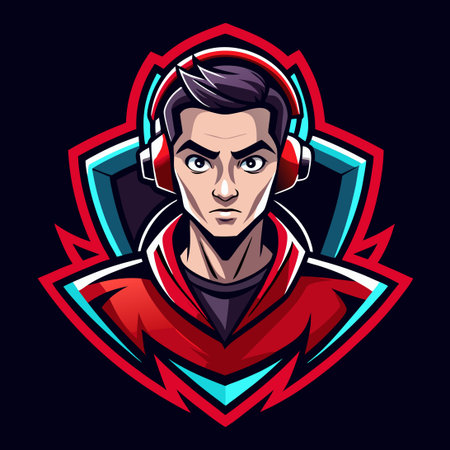 Modern and Illustrative Gamer Mascot Logo Vector with Vibrant Colors