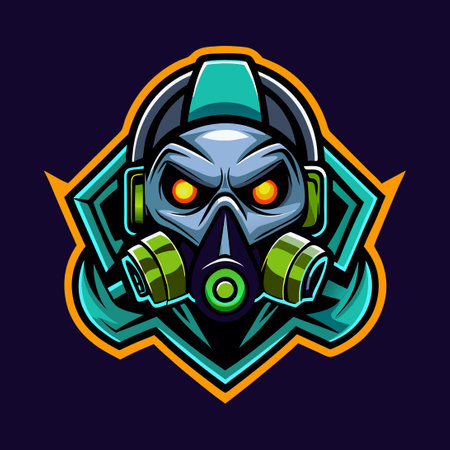 Fierce Gasmask Mascot Logo for E-sports Teamsのイラスト素材