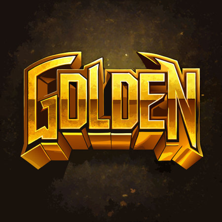 Golden Text Effect against a Grunge Background, Rendering a Unique Vintage Aestheticのイラスト素材