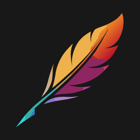 Creative Gradient Quill Pen Template for Digital Artwork and Calligraphyのイラスト素材