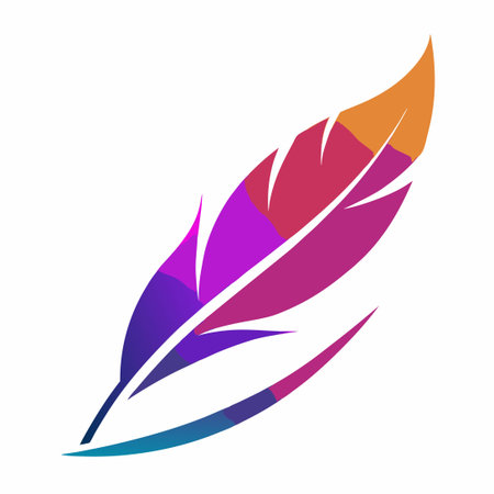 Vibrant Gradient Quill Pen Logo Template Designのイラスト素材