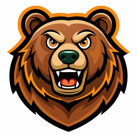 Playful Grizzly Bear Character Cartoon Mascot with an Inviting Expressionのイラスト素材