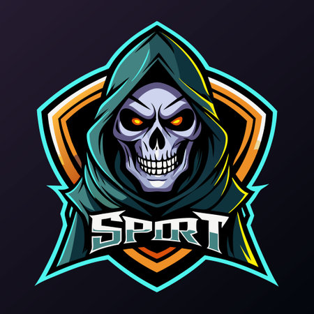 Spooky Grim Reaper Mascot Logo for Esports and Gamingのイラスト素材
