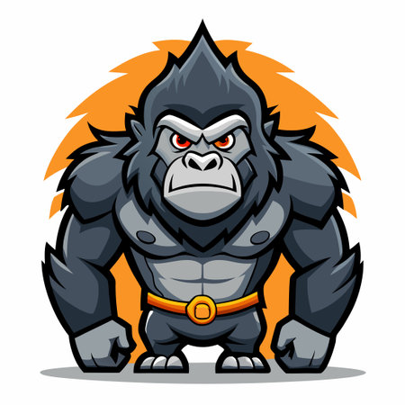 Cheerful Gorilla Mascot Set Ready for Any Activityのイラスト素材