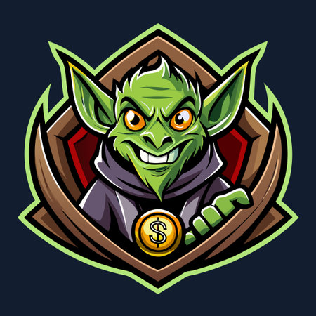 Modern Goblin Mascot Vector Logo with Striking Illustrationのイラスト素材