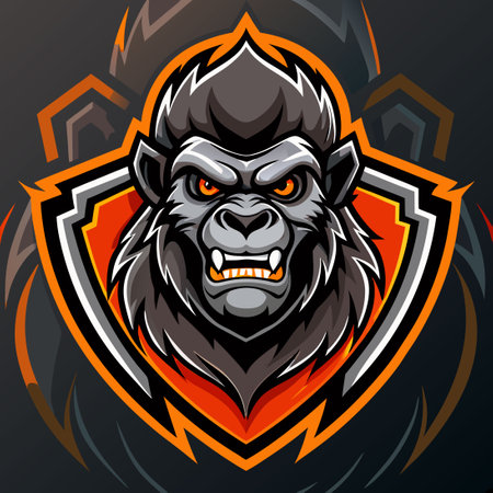 Fierce Gorilla Gaming Mascot Logo Template for Esports Teamsのイラスト素材