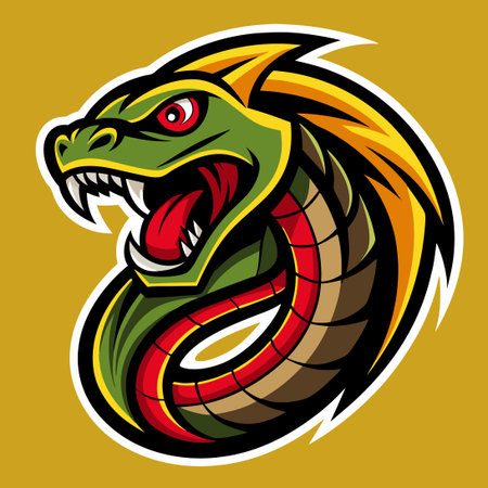 Handcrafted Snake Logo Design Template with Artistic Lineworkのイラスト素材