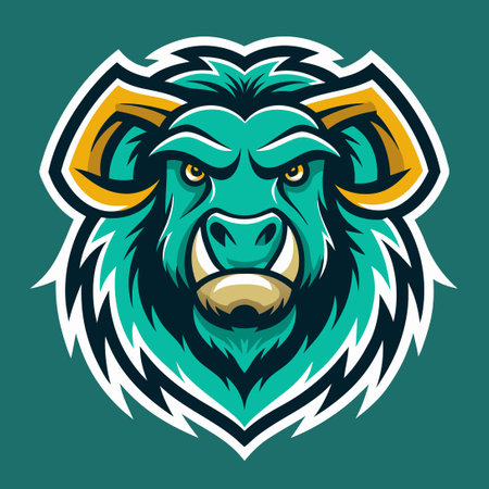 Mighty Mammoth Mascot Head Illustration for Team Branding or Marketingのイラスト素材