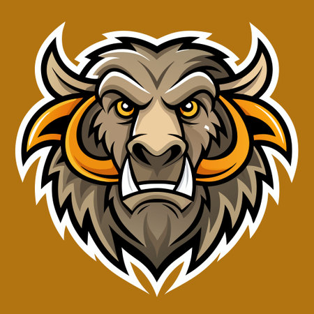 Majestic Mammoth Head Mascot Logo Illustration for Business or Organizationのイラスト素材