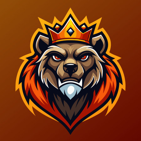Majestic Head of a Grizzly Bear Mascot Logo for Esport Team "Templa"のイラスト素材
