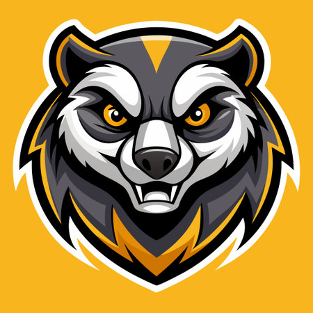 Honey Badger Head Mascot Logo Set for Teams and Organizationsのイラスト素材