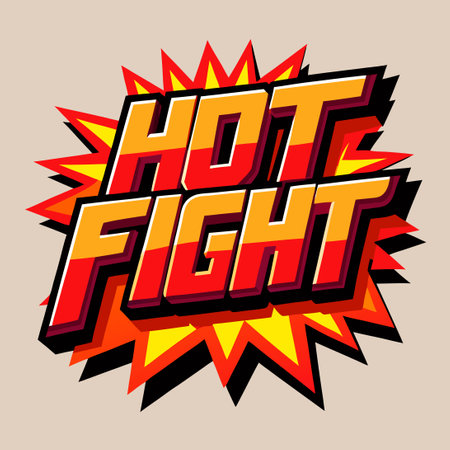 Editable Font Style for Hot Fight Text Effectのイラスト素材