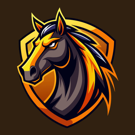 Dynamic Horse Mascot Logo Design for Sports or Esports Teamsのイラスト素材