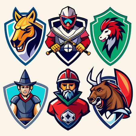 Vibrant and Captivating Sports Emblems and Logos Showcaseのイラスト素材