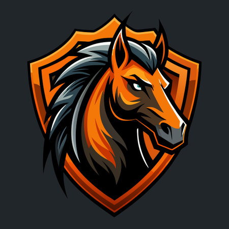 Majestic Horse Mascot Logo Unleashing Strength and Spirit for Sports and Esportsのイラスト素材