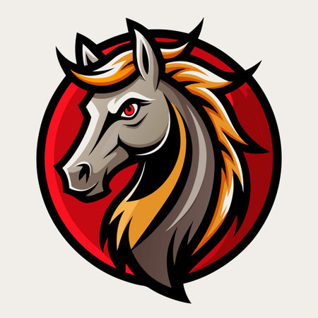 Majestic Horse Mascot Logo Design for Sports Teams or Businessesのイラスト素材