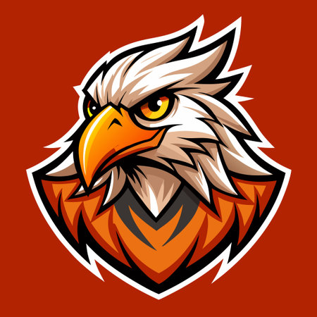 Hand-Drawn Esports Logo Featuring Majestic Eagle Mascotのイラスト素材