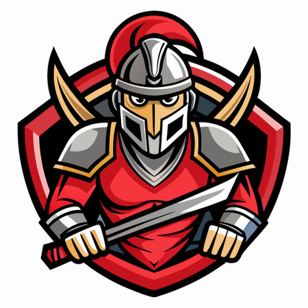 Majestic Hockey Club Logo Featuring a Noble Knight Mascotのイラスト素材