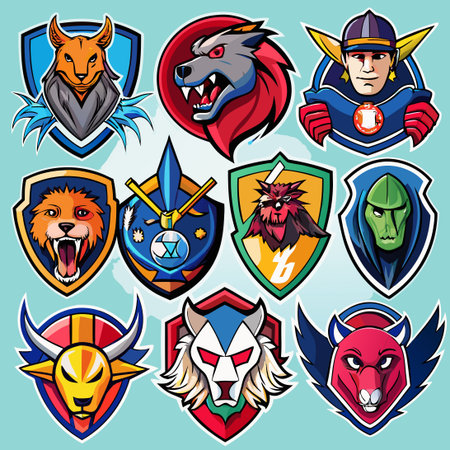 Abundant Collection of Vibrant Sports Logos and Emblems for Your Designs (19)のイラスト素材