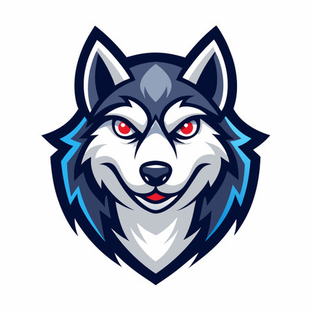 Editable Husky Mascot Logo: A Modern Dog Emblem with Sleek Lines