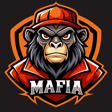 Monkey Mafia Mascot: A Dapper and Devious Illustrationのイラスト素材