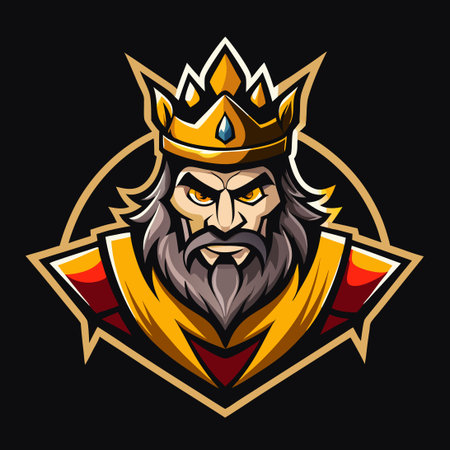 Majestic Vector Graphic of a Regal King Mascot Logoのイラスト素材