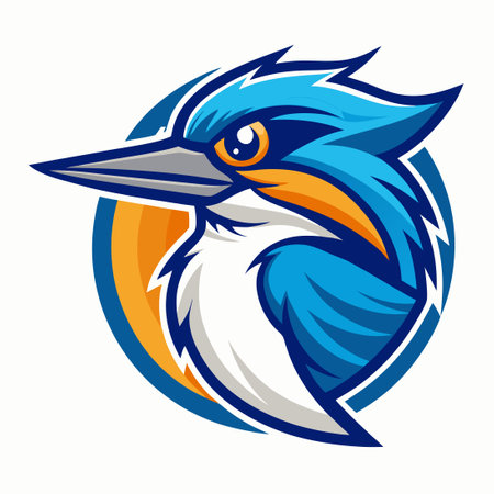 Majestic Kingfisher Mascot Logo for Business and Brandingのイラスト素材